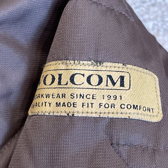 Vintage Volcom Workwear Full Zip Quilted Jacket Men's Large Brown Automator - Picture 2 of 11